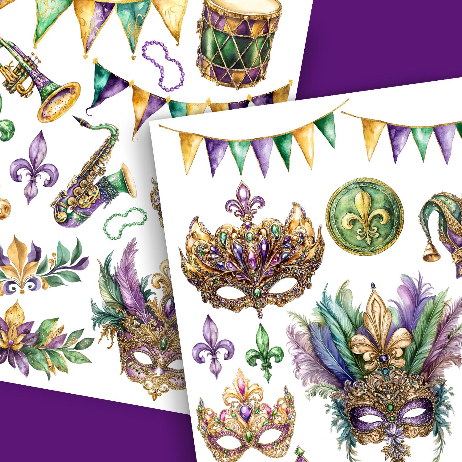 Mardi Gras Masquerade Rub-on Transfer Set-Rub-on Transfer-Essential Stencil