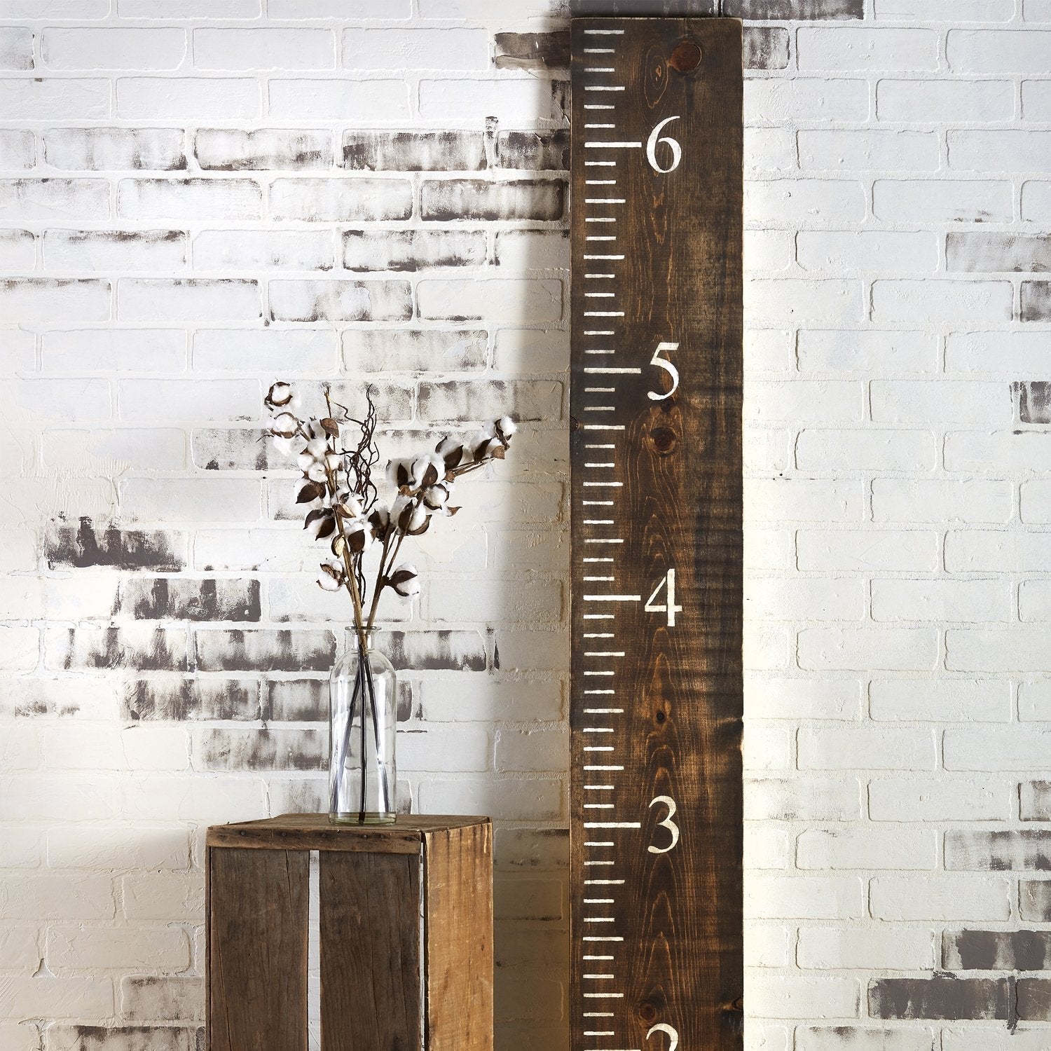 DIY Farmhouse Growth Chart Ruler Reusable Stencil | 6ft foot ruler template Pottery barn inspired wood ruler wooden
