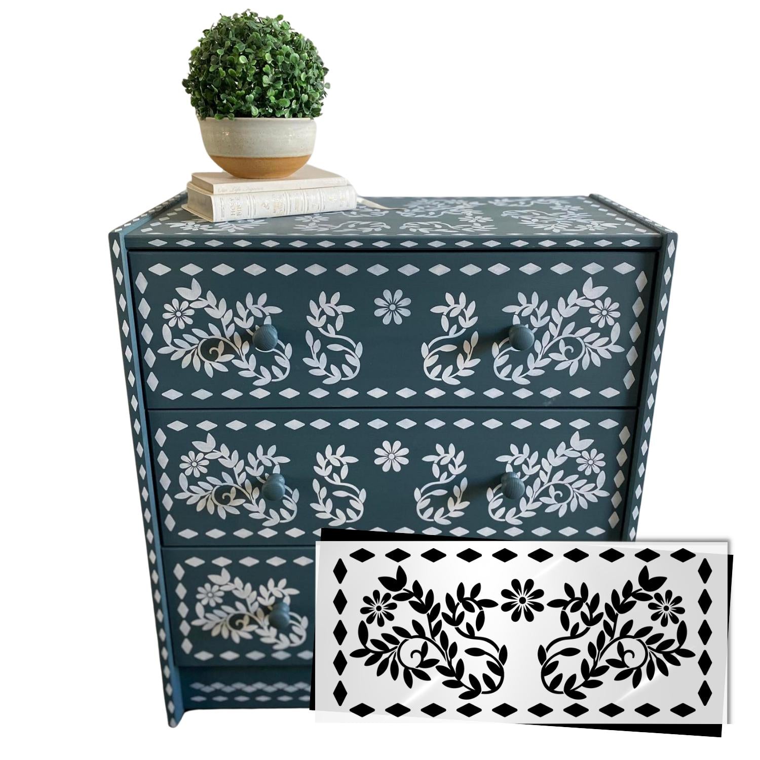 Bone Inlay Pattern Stencil-Collaboration-Essential Stencil