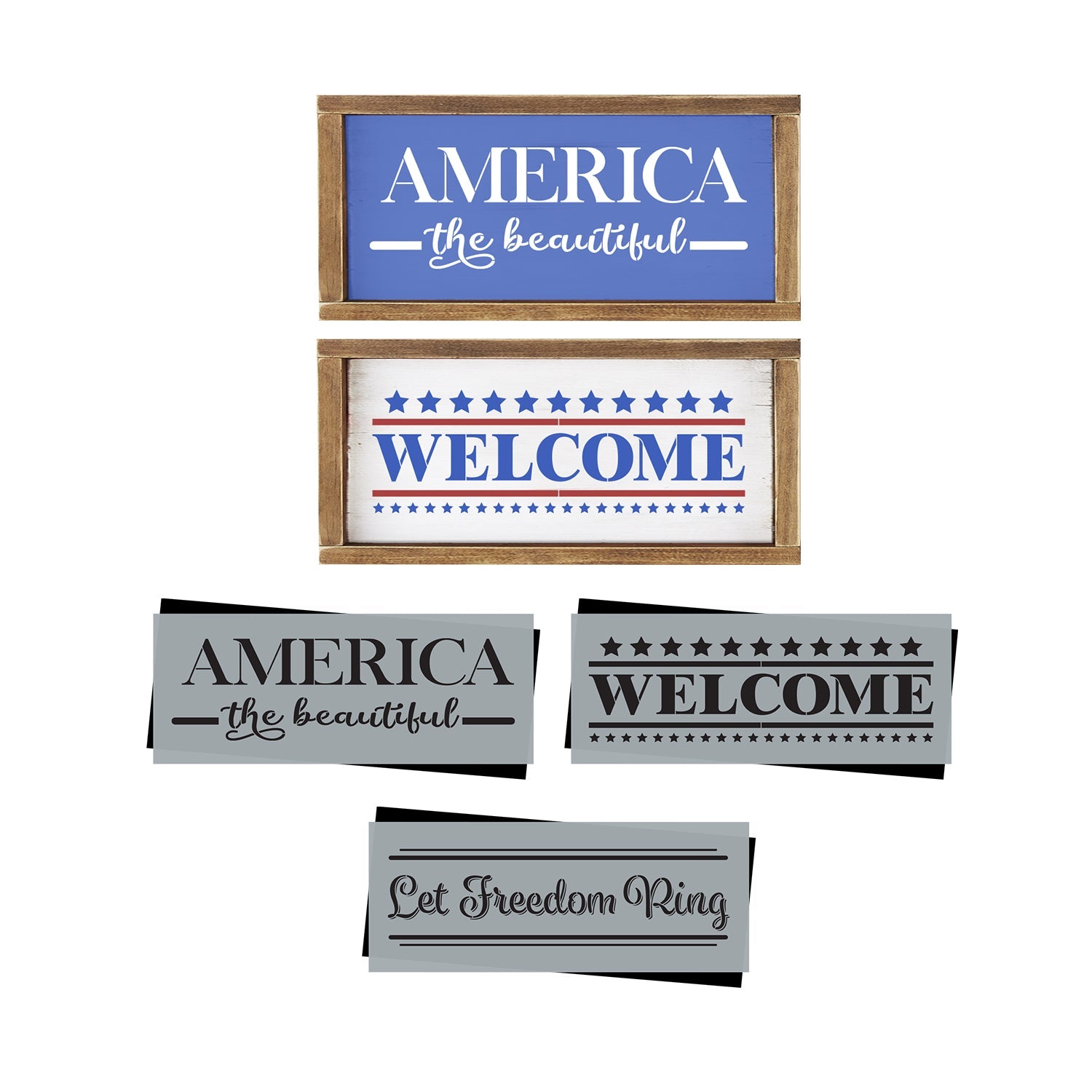 Patriotic Stencil Set for 4th of July