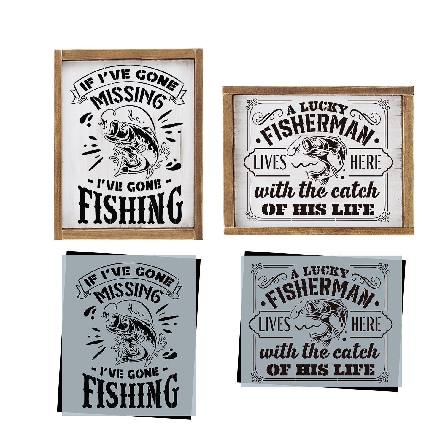 Fisherman Stencil Set | 2pk-Essential Stencil