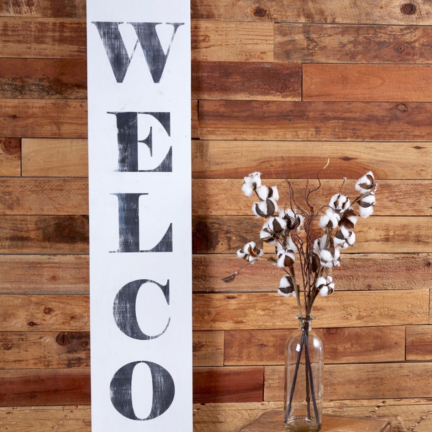 Reusable Farmhouse sign stencils for painting on wood, 5ft foot vertical welcome porch sign stencil, DIY Farmhouse decor