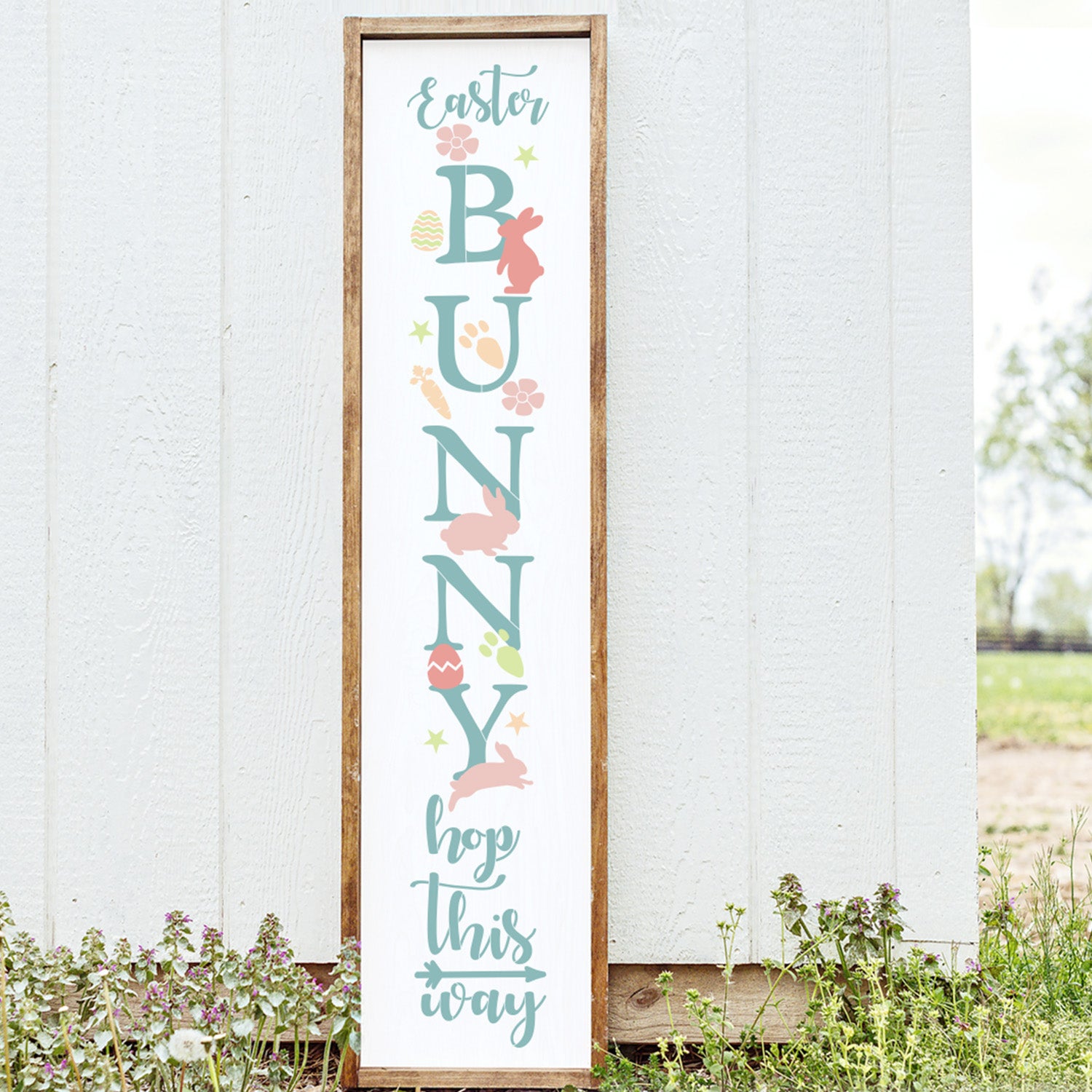 Easter Bunny Hop This Way 5ft Porch Board-Easter-Essential Stencil